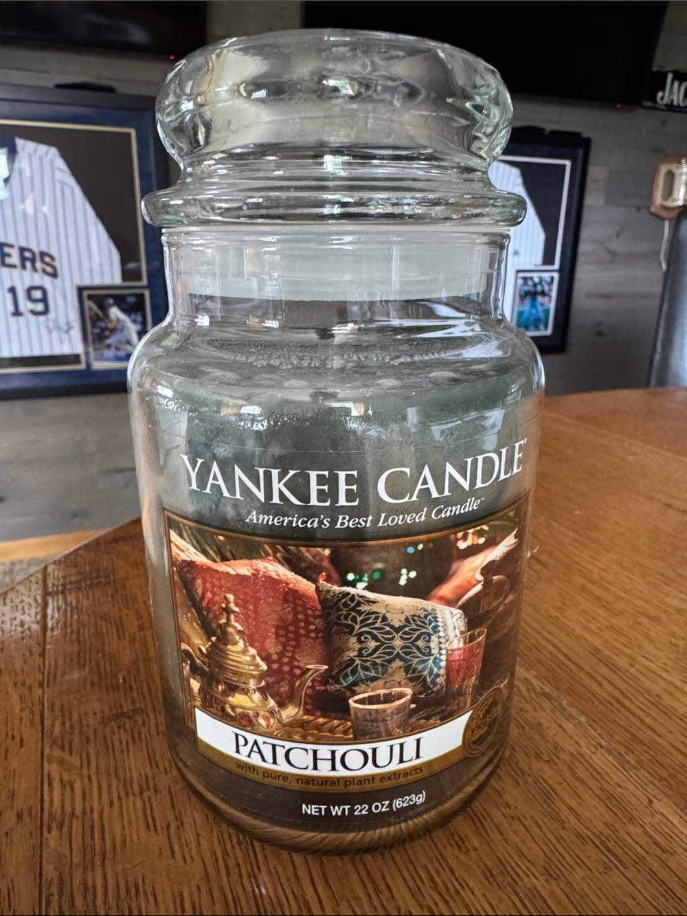Yankee Candle Patchouli Jar Candle — Olive Green Glass